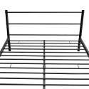 Double bed with memory mattress metal black 140x200 cm