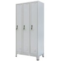 Locker Cabinet with 3 Compartments Steel 35.4"x17.7"x70.9" Gray