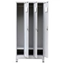 Locker Cabinet with 3 Compartments Steel 35.4"x17.7"x70.9" Gray