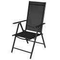 Folding Garden Chairs 2 pcs Aluminum Black