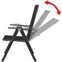 Folding Garden Chairs 2 pcs Aluminum Black