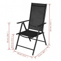 Folding Garden Chairs 2 pcs Aluminum Black