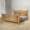 Bed &amp; Memory Mattress Mexican pine Corona 140 x 200 cm