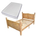 Bed &amp; Memory Mattress Mexican pine Corona 140 x 200 cm