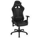  Tilting Racing Office Chair Synthetic Leather Black