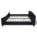 Double bed with mattress imitation leather black 180x200 cm