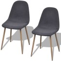 Dining Chairs 2 pcs Fabric Dark Gray