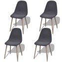 Dining Chairs 4 pcs Fabric Dark Gray