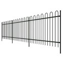 Ornamental Security Palisade Fence Steel Black Hoop Top 150 cm