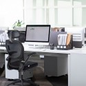 Ergonomic Office Chair with Adjustable Height Headrest Retractable Armrest Tilt Function High-back Executive Mesh Chair