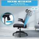 Ergonomic Office Chair with Adjustable Height Headrest Retractable Armrest Tilt Function High-back Executive Mesh Chair