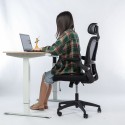 Ergonomic Office Chair with Adjustable Height Headrest Retractable Armrest Tilt Function High-back Executive Mesh Chair