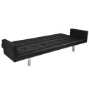 Artificial Leather Sofa Bed with Armrests Black