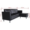 3 Seater L-shaped Leatherette Sectional Sofa