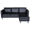 3 Seater L-shaped Leatherette Sectional Sofa