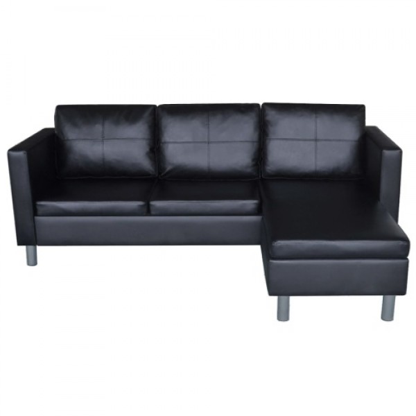 3 Seater L-shaped Leatherette Sectional Sofa