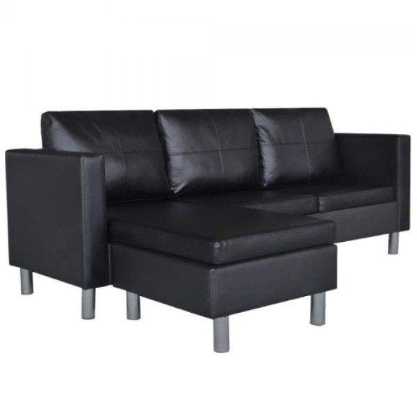 3 Seater L-shaped Leatherette Sectional Sofa