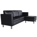 3 Seater L-shaped Leatherette Sectional Sofa