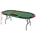 9-Player Folding Poker Table 3 Fold Oval Green