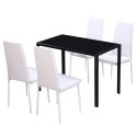 Set of 4 white dining chairs + 1 table contemporary design