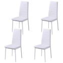 Set of 4 white dining chairs + 1 table contemporary design