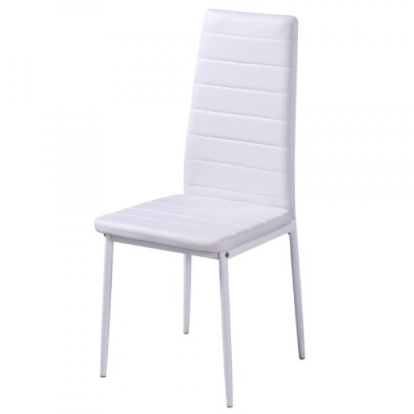 Set of 4 white dining chairs + 1 table contemporary design