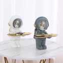 Tomfeel Astronaut Holder Metal Tray Astronaut Sculpture Light Resin Ornament Entrance Cabinet Key, Cosmetics, Trinkets Storage L