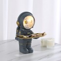 Tomfeel Astronaut Holder Metal Tray Astronaut Sculpture Light Resin Ornament Entrance Cabinet Key, Cosmetics, Trinkets Storage L