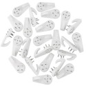 24Pcs Plastic White Non-Trace Wall Picture Hooks Invisible Traceless Picture Photo Frame Hanger