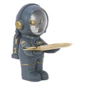 Tomfeel Astronaut Holder Metal Tray Astronaut Sculpture Light Resin Ornament Entrance Cabinet Key, Cosmetics, Trinkets Storage L