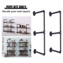 Pipe Kit Storage Shelves Wall-Mounted Bookshelf Without Wood Board Home Kitchen Bathroom Storage