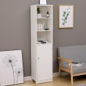 Floor Bathroom Cabinet Multifunctional Bathroom Storage Organizer with Door 3 Tier Shelf Wooden Rack Stand Cabinet White