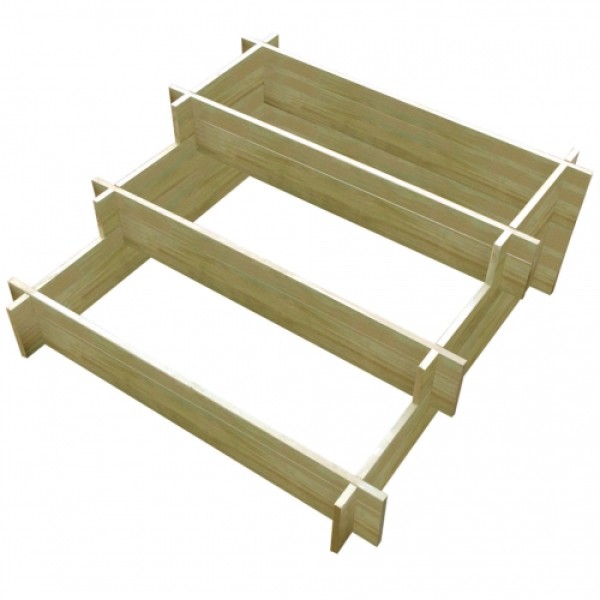 Wooden planter impregnated with 3 levels 90 x 90 x 35 cm