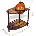 Globe Bar Wine Stand Wood Freestanding