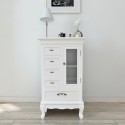 White Cabinet with 5 Drawers 2 Shelves