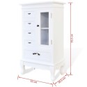 White Cabinet with 5 Drawers 2 Shelves