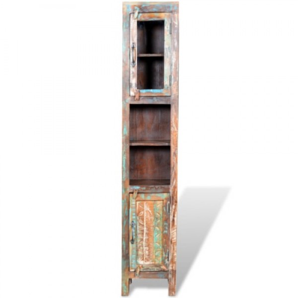 Reclaimed Solid Wood Vanity Cabinet Set with Mirror &amp; 2 Side Cabinets