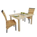 Brown Abaca Handwoven Rattan Side Chair Set 2 pcs