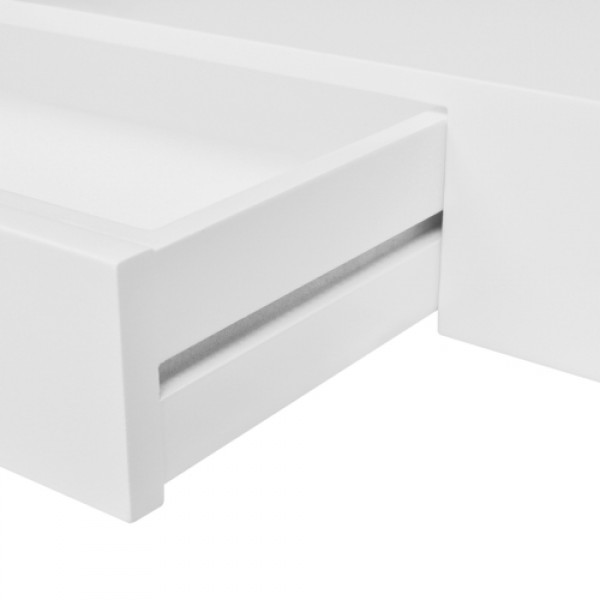 Shelf for walls with drawer, White MDF for Books / DVD