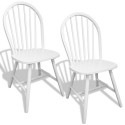 2 Wooden Dining Chairs Round White