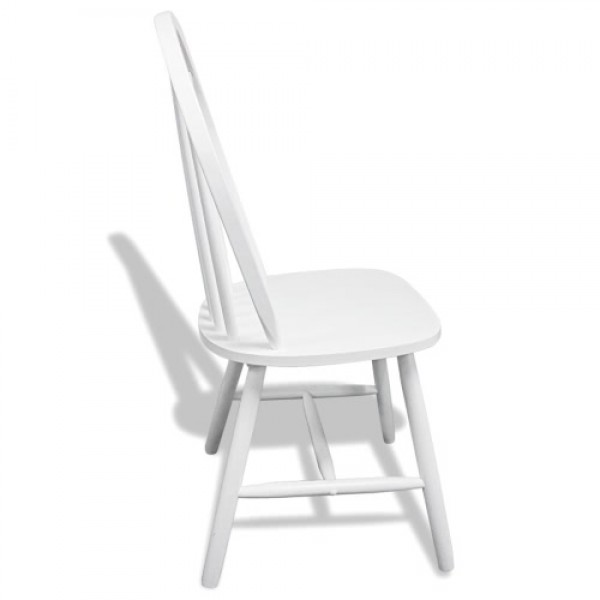 2 Wooden Dining Chairs Round White