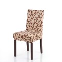 High Quality Stretch Removable Washable Short Dining Chair Cover Soft Milk Silk Spandex Printing Chair Cover Slipcover for Weddi