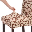 High Quality Stretch Removable Washable Short Dining Chair Cover Soft Milk Silk Spandex Printing Chair Cover Slipcover for Weddi