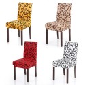 High Quality Stretch Removable Washable Short Dining Chair Cover Soft Milk Silk Spandex Printing Chair Cover Slipcover for Weddi