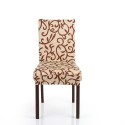 High Quality Stretch Removable Washable Short Dining Chair Cover Soft Milk Silk Spandex Printing Chair Cover Slipcover for Weddi