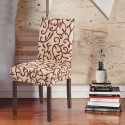 High Quality Stretch Removable Washable Short Dining Chair Cover Soft Milk Silk Spandex Printing Chair Cover Slipcover for Weddi