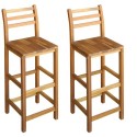 Bar Chairs 2 pcs Solid Acacia Wood 16.5"x14.2"x43.3"