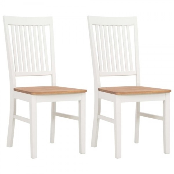 2 pcs 44x59x95 cm Solid Oak Wood Dining Chairs