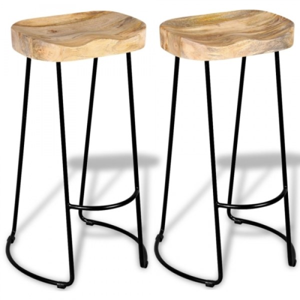 Gavin Bar Stools 2 pcs Solid Mango Wood