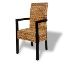 2 pcs Handwoven Abaca Dining Chair Set with Armrest